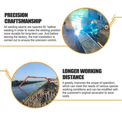 22 متر ضد زنگ مینی حفاری بلند بازوی بلند برای کاماتسو هیتاچی گربه و غیره