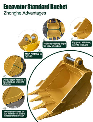 سطل بیل مکانیکی Q355B MN400 Hardox500 0.8 1 Cbm برای 320 ZX200 DX200 SY205C