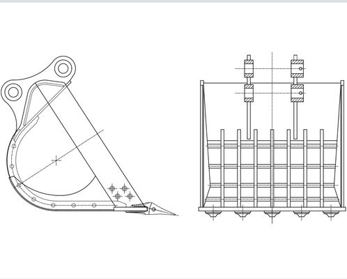 سطل اسکلت بیل مکانیکی 312 PC130، 12 اتصالات 20 تنی بکهو بادوام