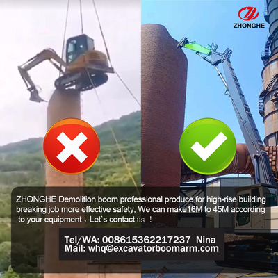 مینی Excavator Long Reach Demolition Boom برای ZX60 PC120 CAT316 حفاری حفاری بلند