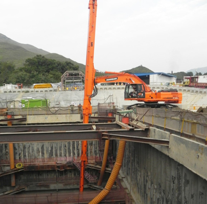 بیل مکانیکی پمپ بتن بوم تلسکوپی سه بخش بوم بلند برای CAT Hitachi Kobelco