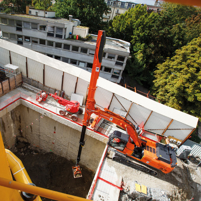 حفاری با کارایی بالا بوم تلسکوپی بلند بلند برای حفاری عمیق تر بوم تلسکوپی Excavator clamshell