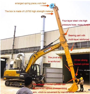 بیل مکانیکی بادوام 14M تلسکوپی بوم بازوی تلسکوپی برای گربه HITACHI ZX200