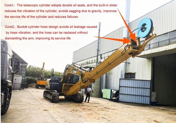 بیل مکانیکی بادوام 14M تلسکوپی بوم بازوی تلسکوپی برای گربه HITACHI ZX200