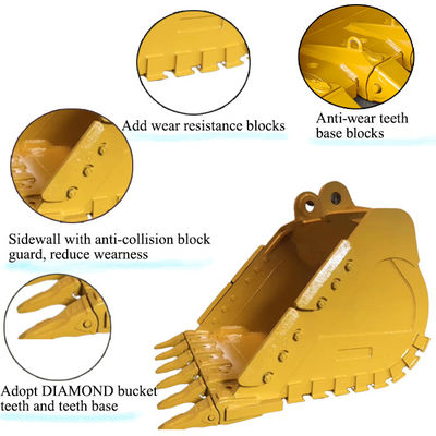 طول عمر طولانی تر سطل برای حفاری سطل سنگ برای گربه های hitachi komatsu