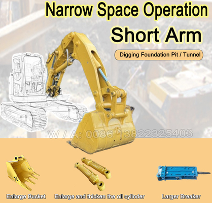 گربه Hitachi Komatsu Excavator تونل Boom Excavator کوتاه کردن بازو Excavator کوتاه کردن بوم بازو Excavator بوم و بازو Excavator بوم بازو کوتاه کردن بازو